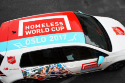 Golf wrapped Homeless world cup, foto